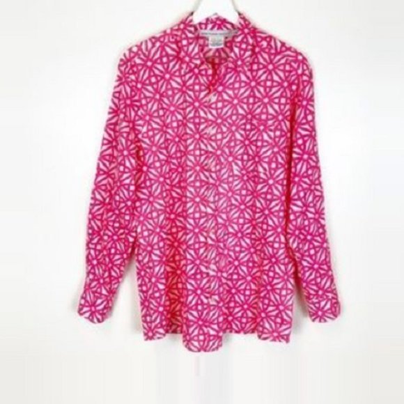 Gretchen Scott Designs Pink Printed Button Down - Picture 2 of 4